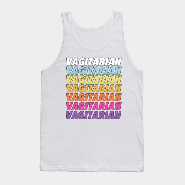 Vagitarian - Humorous LGBT Design Tank Top by DankFutura